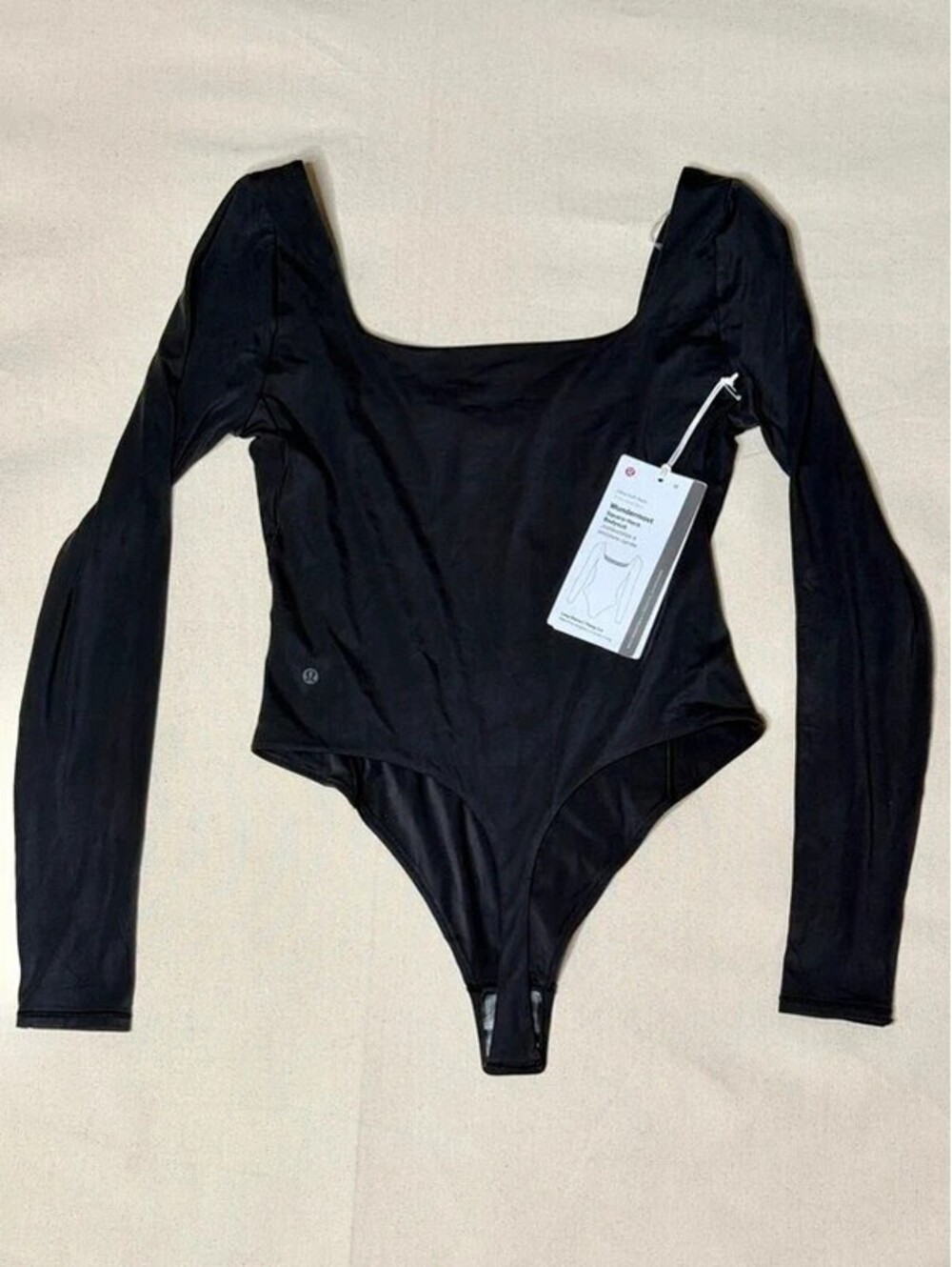 Lululemon Wundermost Nulu Square Neck Long Sleeve Bodysuit Black M NWT